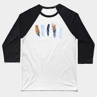 Watercolor Feathers Baseball T-Shirt